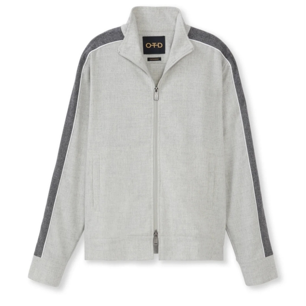 John Varvato's OTD Men's Gray Track Jacket NWT Large‎ Quiet Luxury Streetwear